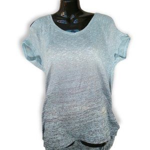 Juicy Couture light  knit top with peek a boo shoulders and umbre coloring